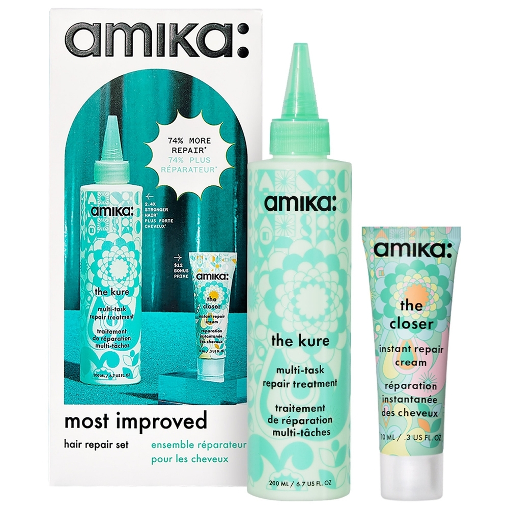 Amika: Most Improved Hair Repair Set  The Kure Multi-task Repair Treatment Cream